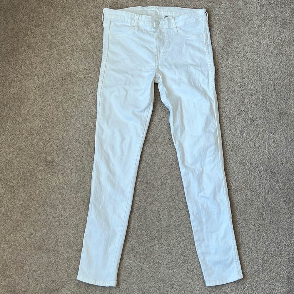 H&M White Denim Skinny Jeans